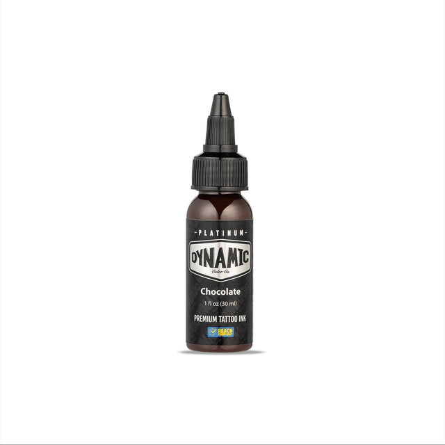 Imagen de Tinta Dynamic Platinum Chocolate 30 ml disponible en Viking Tattoo Shop, insumos de alta calidad para tatuadores.