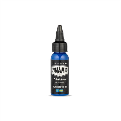 Imagen detallada de Tinta Dynamic Platinum Cobalt Blue 30 ml en Viking Tattoo Shop, perfecto para tus proyectos de tatuaje.