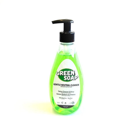 Imagen de GREEN SOAP - Jabón neutro suave 500ml. disponible en Viking Tattoo Shop, insumos de alta calidad para tatuadores.