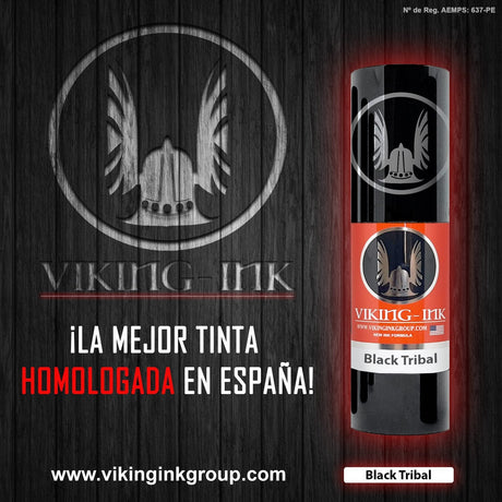 Fotografía de Viking-Ink Black Tribal (Homologada) en Viking Tattoo Shop, suministros premium para artistas del tatuaje.